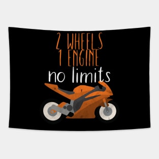 Motorcycle 2 wheels 2 engine no limits Tapestry