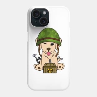 Cute golden retriever is a military pet Phone Case