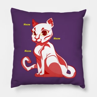 Cute red cat say meow Pillow