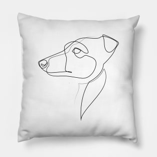 Whippet - one line drawing Pillow