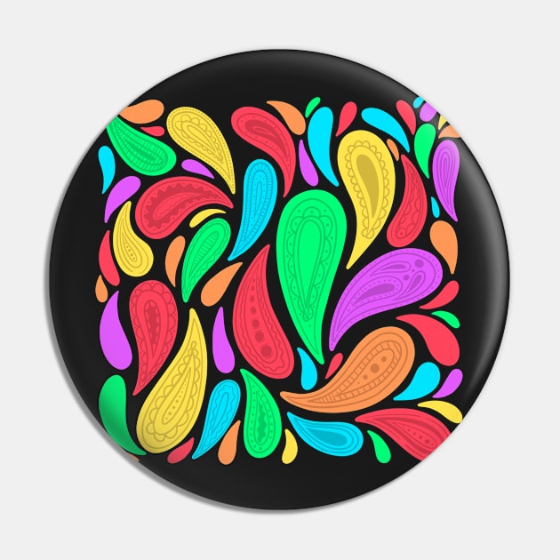 Colorful Paisley Pin by edwardecho