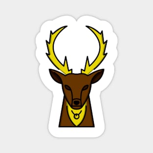 Reindeer Stag Animal Brown Yellow Magnet