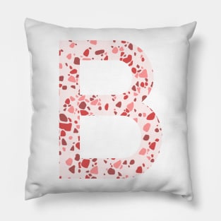 Pink Terrazzo Initial B Pillow