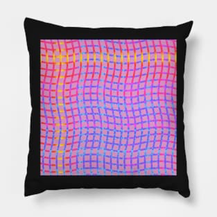 Wavy Plaid Rainbow on Pale Purple Repeat 5748 Pillow