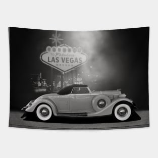 Vegas 1935 Lincoln Roadster B/W Tapestry