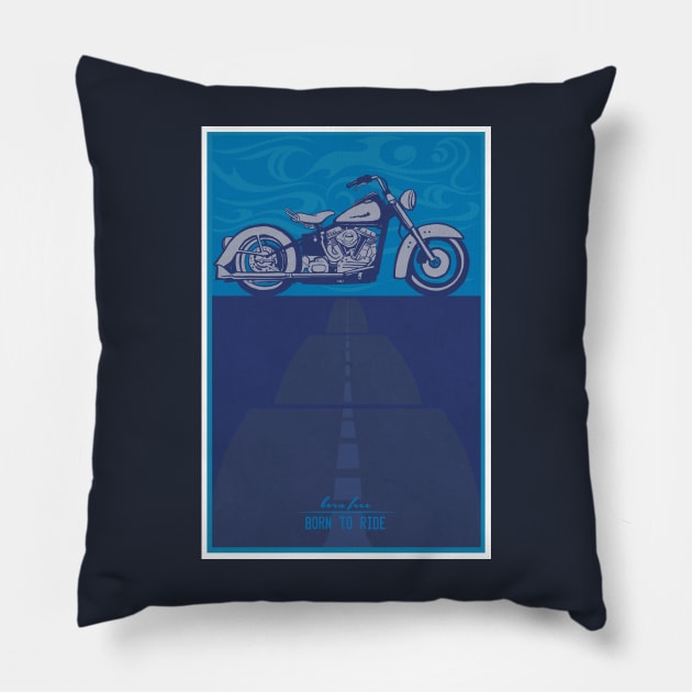 vintage harley poster Pillow by SFDesignstudio