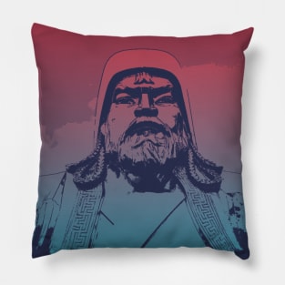 Vaporwave Genghis Khan 4230 Ulaanbaatar Pillow