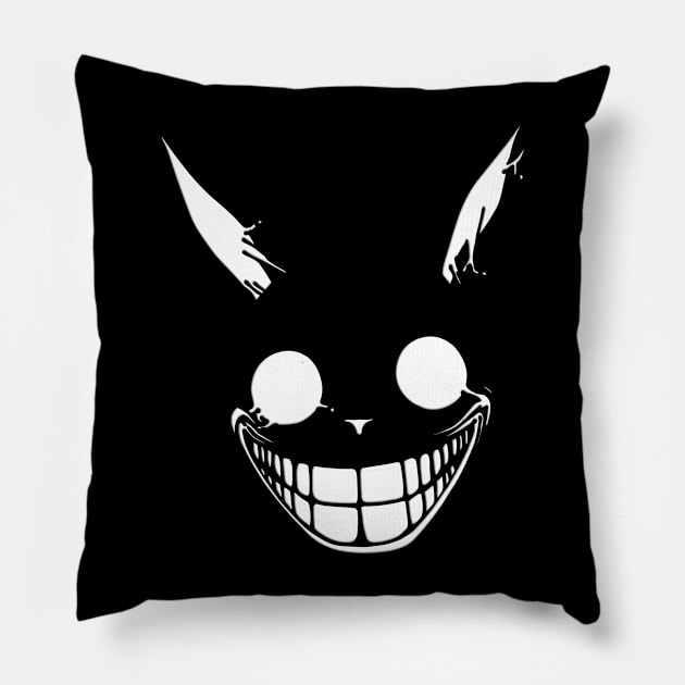 Sanity-Exits Bunny Comic Horror Art Pillow by RuftupDesigns