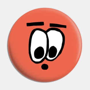 Orange Surprised Eyes Pin