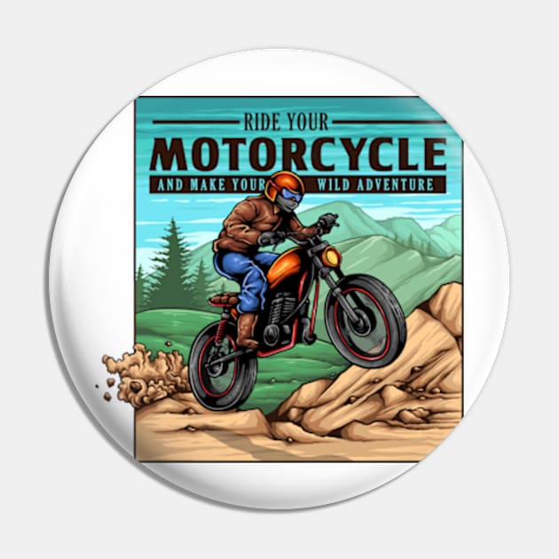 Motorcycle Pin by SAN ART STUDIO 