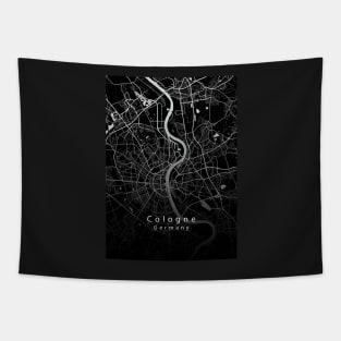 Cologne Germany City Map dark Tapestry