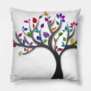 Modern and colourful tree art structure Pillow