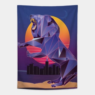 80s Retro Lion Low Poly Tapestry