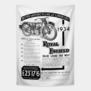 A vintage Royal Enfield Advert Tapestry