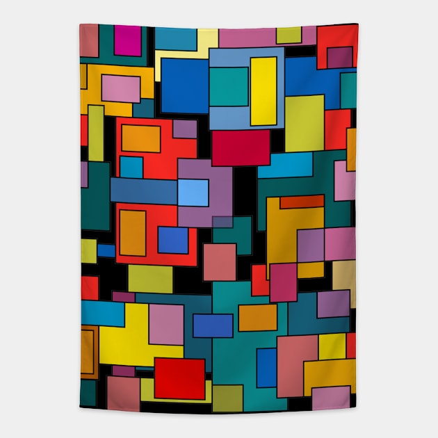 Color Blocks No. 10 Tapestry by RockettGraph1cs