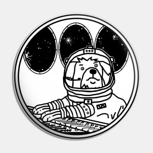 Sci Fi Space Astronaut Dog in Spaceship Pin