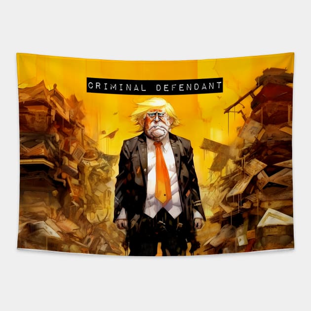 Trump: Criminal Defendant No. 2 Tapestry by Puff Sumo