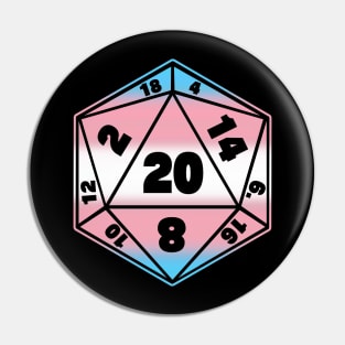 D20 Pride Flag Dice Pin