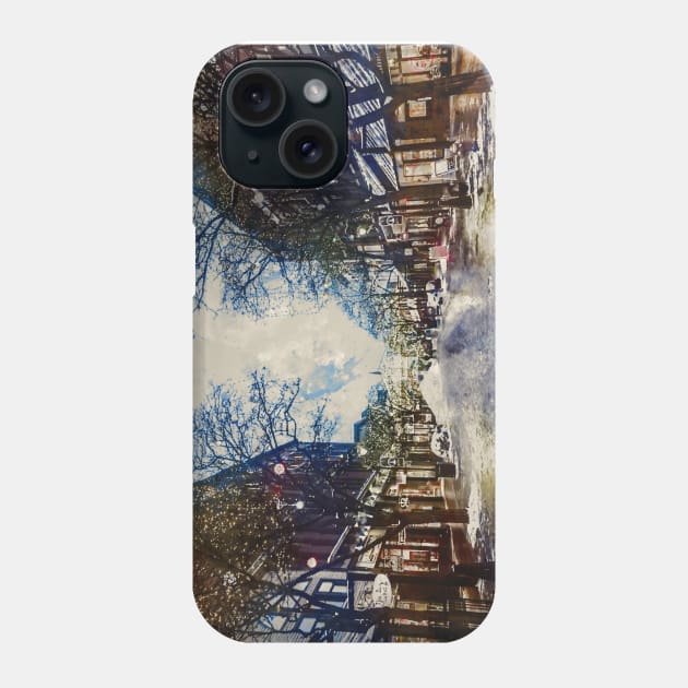 Twilight in Winter Town Phone Case by AlexMir