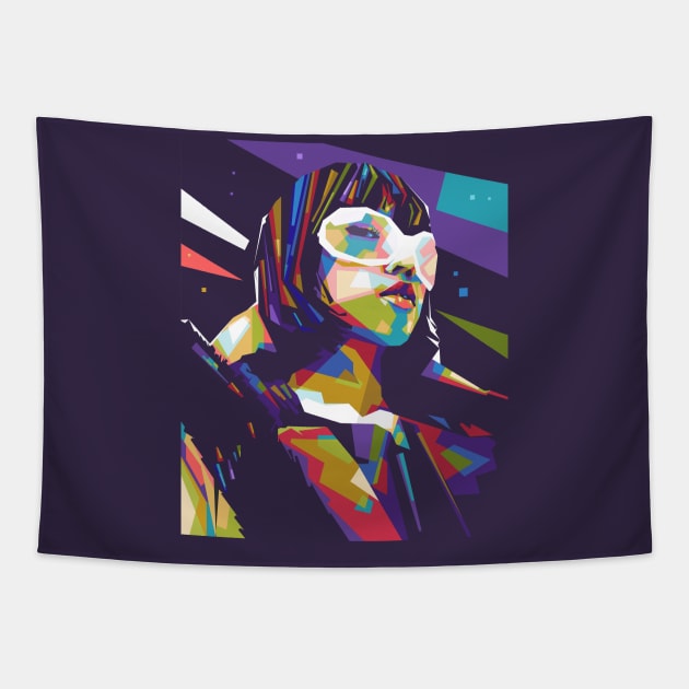 Ramengvrl Colorful with Background Tapestry by Paradox Studio