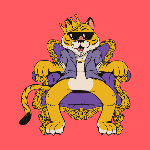 Purple and Gold Tiger King Cartoon by SLAG_Creative