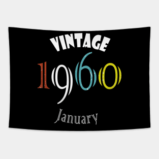 1960  Vintage January Birthday Tapestry