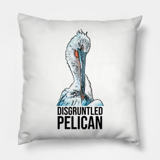 Funny Disgruntled Pelican Bird Pillow