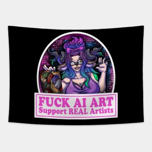 Fuck AI Art Tapestry