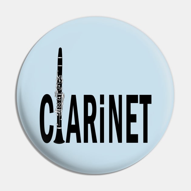 Clarinet Text Pin by Barthol Graphics