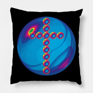 Rainbow Cross in Glass Ball Pillow