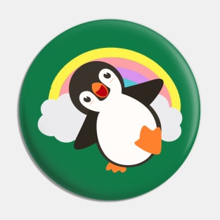 Cute Penguin Rainbow Pin