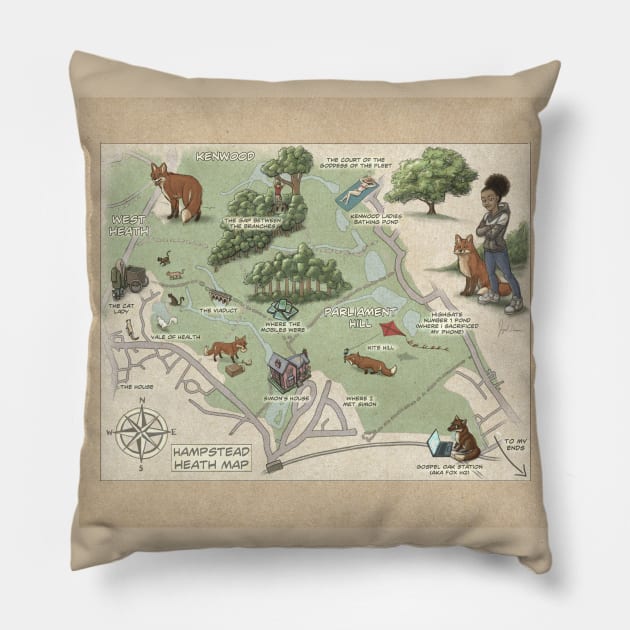Abgail's Map of Hampstead Heath Pillow by Ben Aaronovitch 