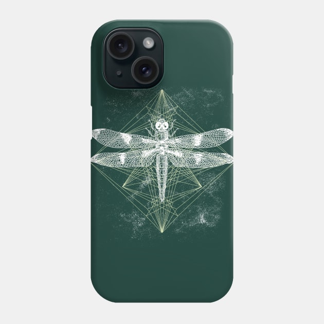 Dragonfly Ornament White Gold Phone Case by Unelmoija