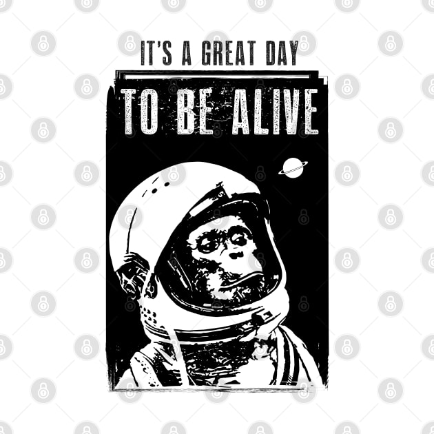 Monkey Astronaut Typography Funny Design by TopTeesShop
