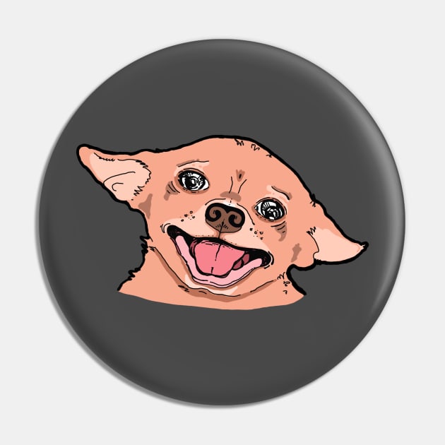 Happy Chihuahua Pin by DakiPukiTeeStudio