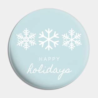 Holiday Collection - Happy Holidays (Blue/White) Pin