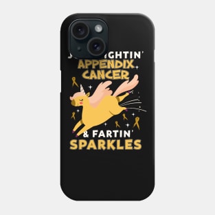 appendix cancer funny unicorn farting sparkles Phone Case