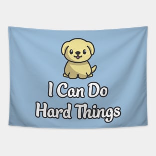 I Can Do Hard Things: Cute Golden Retriever Tapestry