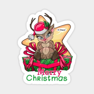 Christmas Deer with gifts for you! Merry Christmas Magnet