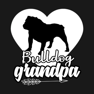 Proud Bulldog Grandpa Heart Arrow T-Shirt