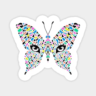 Butterfly with colorful leopard print Magnet