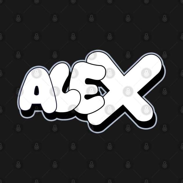 ALEX name graffiti bubble pure Style by Love Wild Letters