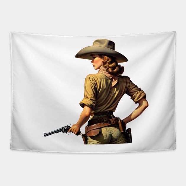 Cowgirl Tapestry by Rawlifegraphic