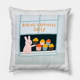 Cute Bunny Bakery Pillow