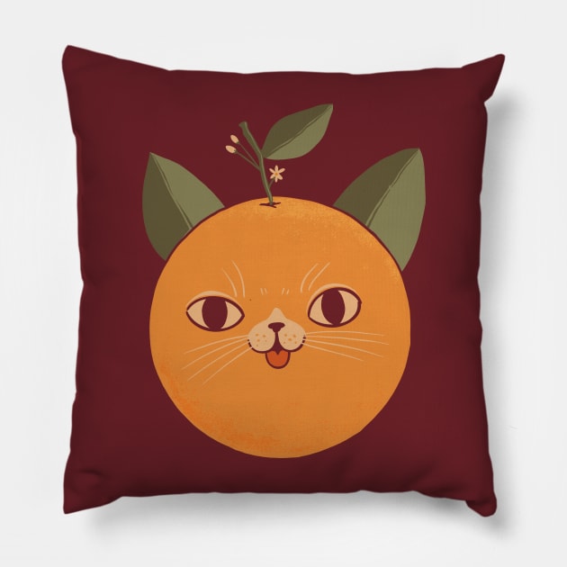 Orange Cat Pillow by ppmid