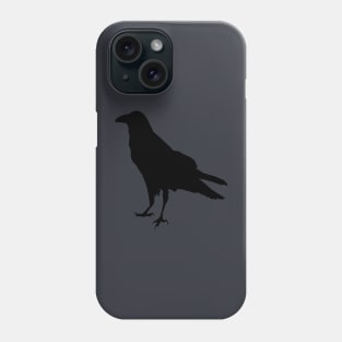 Black Raven Silhouette Illustration Crow Artwork Phone Case