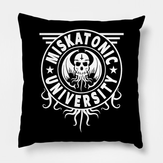 MISKATONIC UNIVERSITY SHIRT, CTHULHU TSHIRT, LOVECRAFT Pillow by Tshirt Samurai