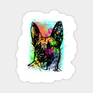 Vibrant German Shepherd Print Graphic Magnet