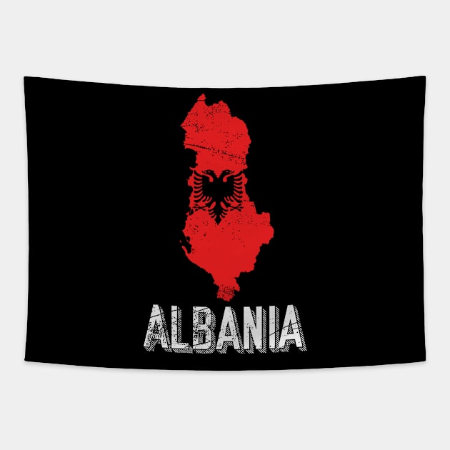 Albania Map Albanian Flag Tapestry by Mila46