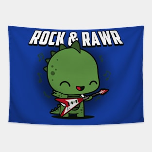 Cute Kawaii Rock And Roll Musician Dinosaur Gift For Dinosaur Lovers Tapestry